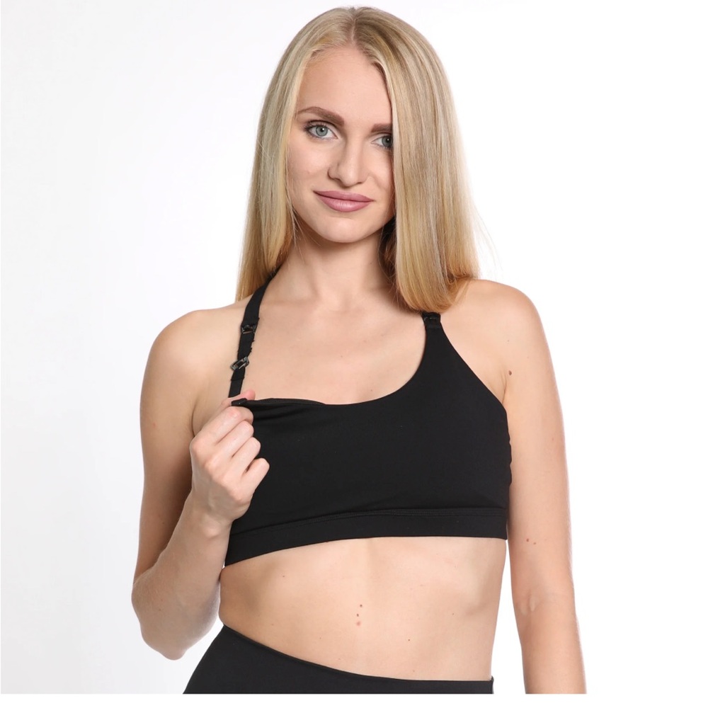 - New 4 How maternity black nursing bra cotton and spandex XXL